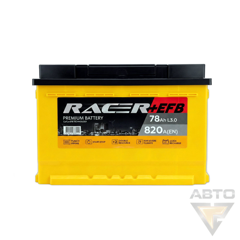 Аккумулятор RACER +EFB 78 обр (L3.0, KN)